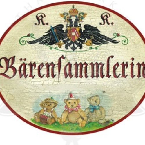 KuK Nostalgie Holzschild Bärensammlerin