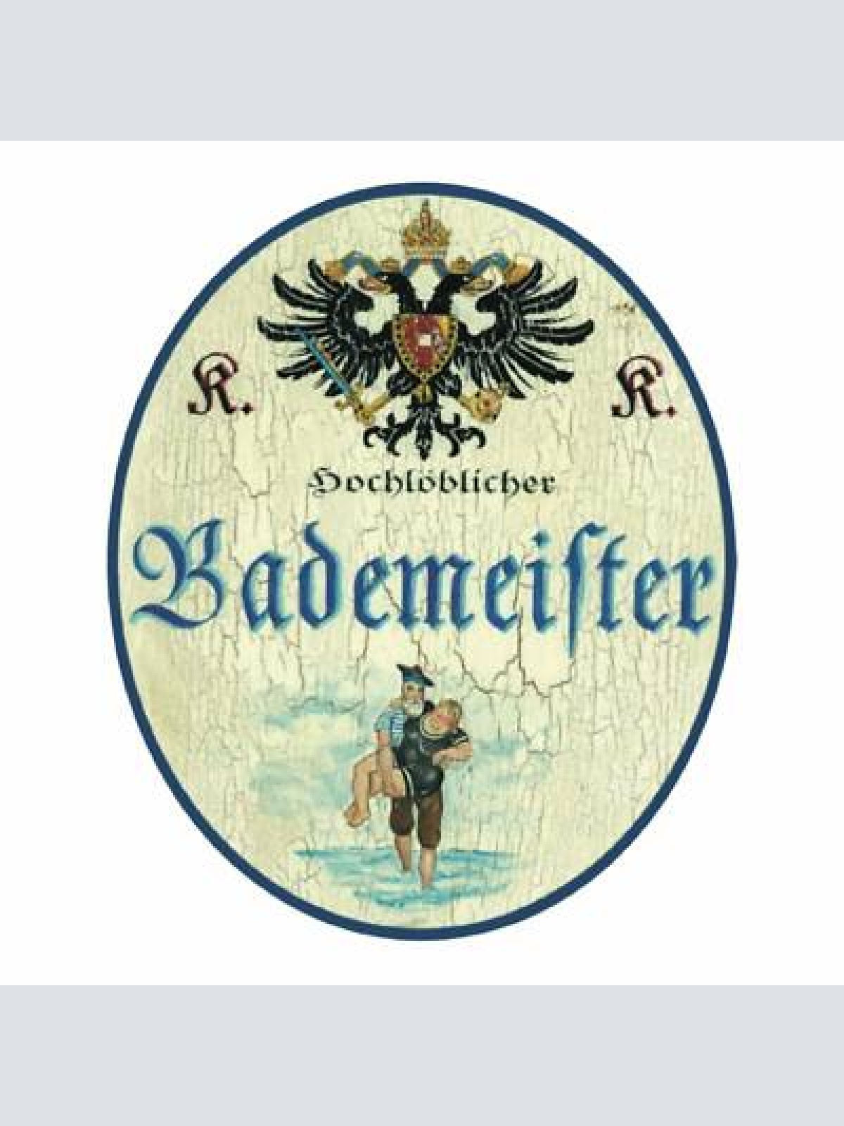 Kuk nostalgie holzschild bademeister badefrau