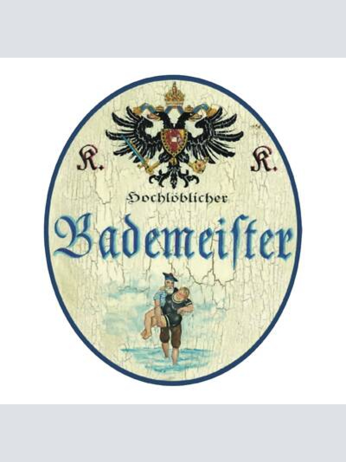Kuk nostalgie holzschild bademeister badefrau