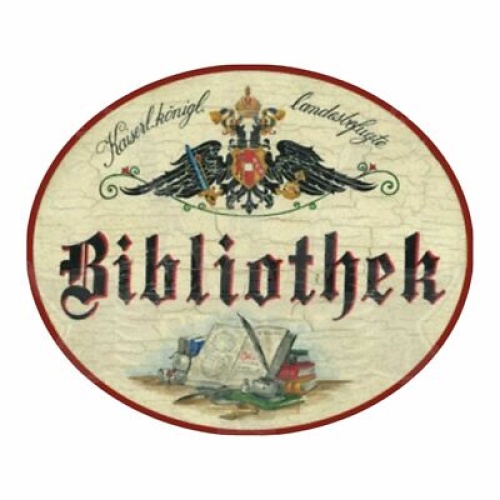 Nostalgie Holzschild Schild kaiserliche königliche Bibliothek