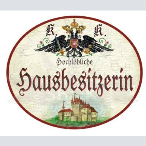 Kuk nostalgie holzschild hochlöbliche hausbesitzerin