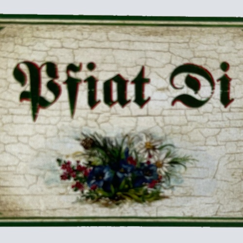 Nostalgie Holzschild Pfiat Di Auf Wiedersehen Tschüss Verabschiedung Schild