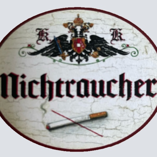 KuK Nostalgie Holzschild Nichtraucher Rauchen Verboten Zigarette Schild