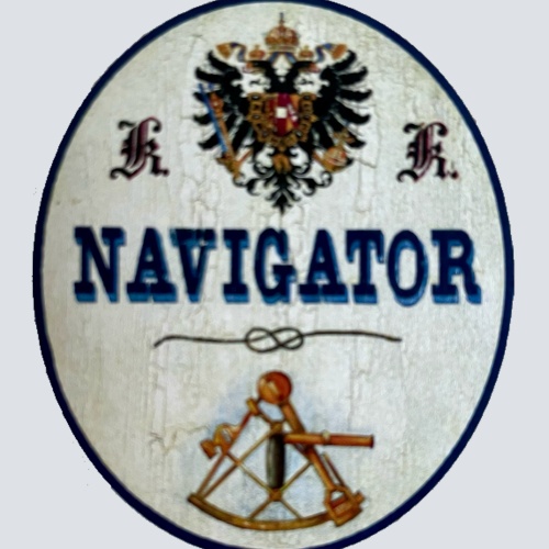 KuK Nostalgie Holzschild Navigator Karte Navigation Kompass Schild