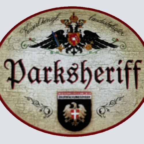 KuK Nostalgie Holzschild Parksheriff Parkplatz Parken Wachdienst Auto Schild