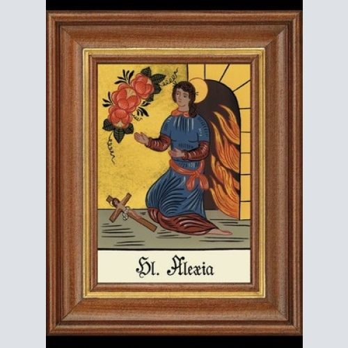 Hinterglasbild heilige alexia patronatsbild taufe namenspatron  12,7x16