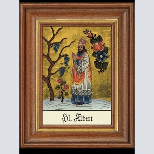 Hinterglasbild heiliger albert patronatsbild taufe namenspatron  12,7x16