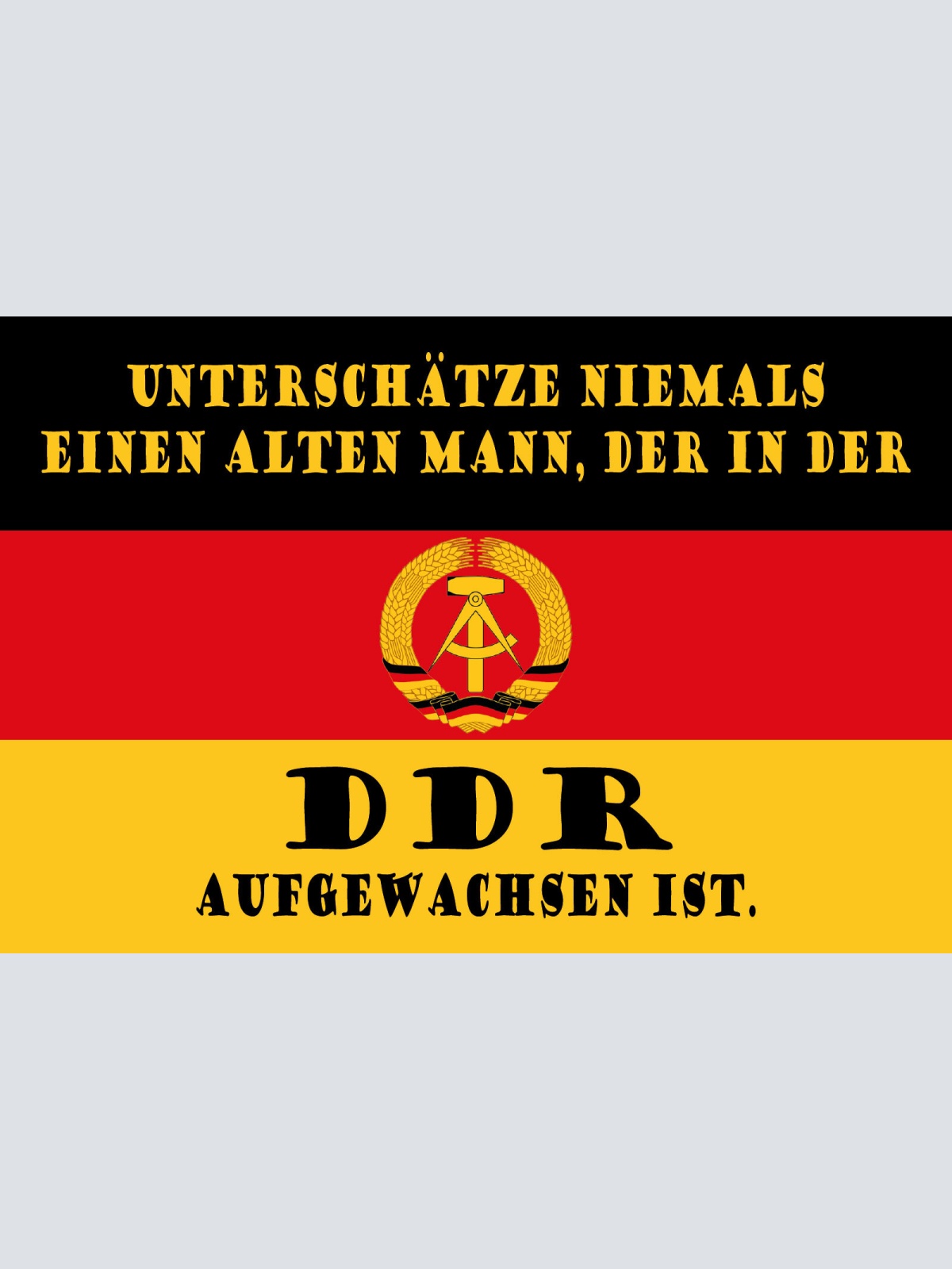 Schild DDR Aufgewachsen Ostdeutschland Osten 12x18 / 20x30 / 30x40 Blech od.Holz