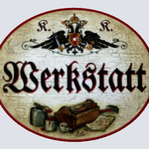Kuk Nostalgie Holzschild Werkstatt Werkstätte Werkzeug Mechaniker Bastler Schild