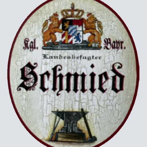Nostalgie Holzschild Bayern Königlich Bayerischer Landesbefugter Schmied Schild