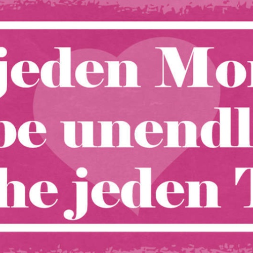 Schild Lebe Jeden Moment Liebe Unendlich Lache Jeden Tag 27x10 Blech od.Holz