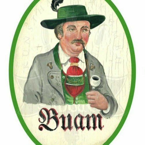 Nostalgie Holzschild Schild Bayern Tracht Buam WC Toilette