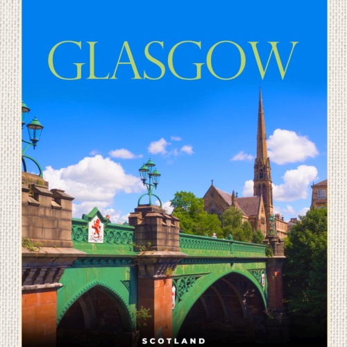 Schild Glasgow Scotland Schottland Kelvinbridge 12x18 20x30 30x40 Blech od. Holz
