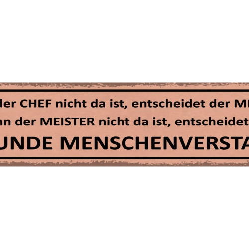Schild Wenn Der Chef Nicht Da Ist Entscheidet Meister Gesunder Menschenverstand