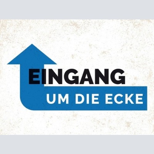 Schild Eingang Um Die Ecke Geschäft Firma Tür 12x18 20x30 30x40 Blech/Holz