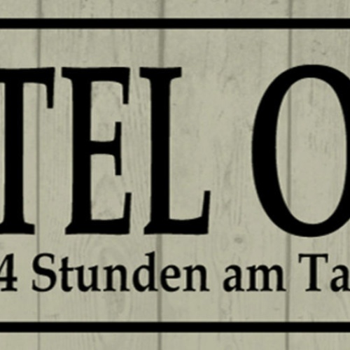 Schild Hotel Opa Mo-So 24 Std am Tag Geöffnet Großvater 27x10 Blech od.Holz