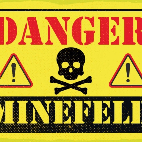 Schild Danger Mine Field Gefahr Minenfeld Vorsicht 12x18 20x30 30x40 Blech/Holz