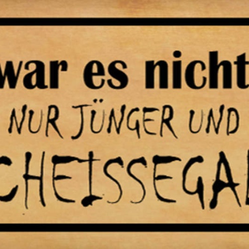 Schild Früher War Es Nicht Besser Wir Waren Nur Jünger Uns Scheiss Egal 27x10