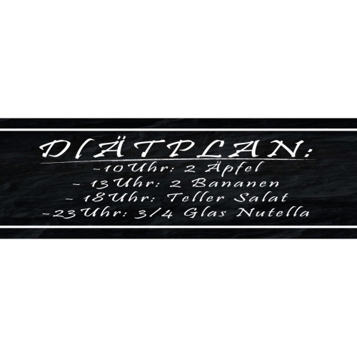 Schild Diät Plan Nutella Gemüse Obst Abnehmen Gesund Dick 46 x 10 Blech od. Holz