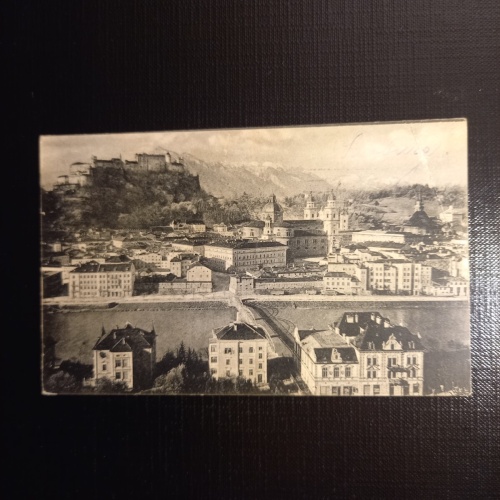 Salzburg, Festung u.Untersberg vom Kapuzinerberg 430066 gr