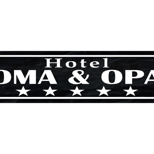 Schild Hotel Oma Opa Großmutter Großvater Großeltern Enkel 46 x 10 Blech od.Holz