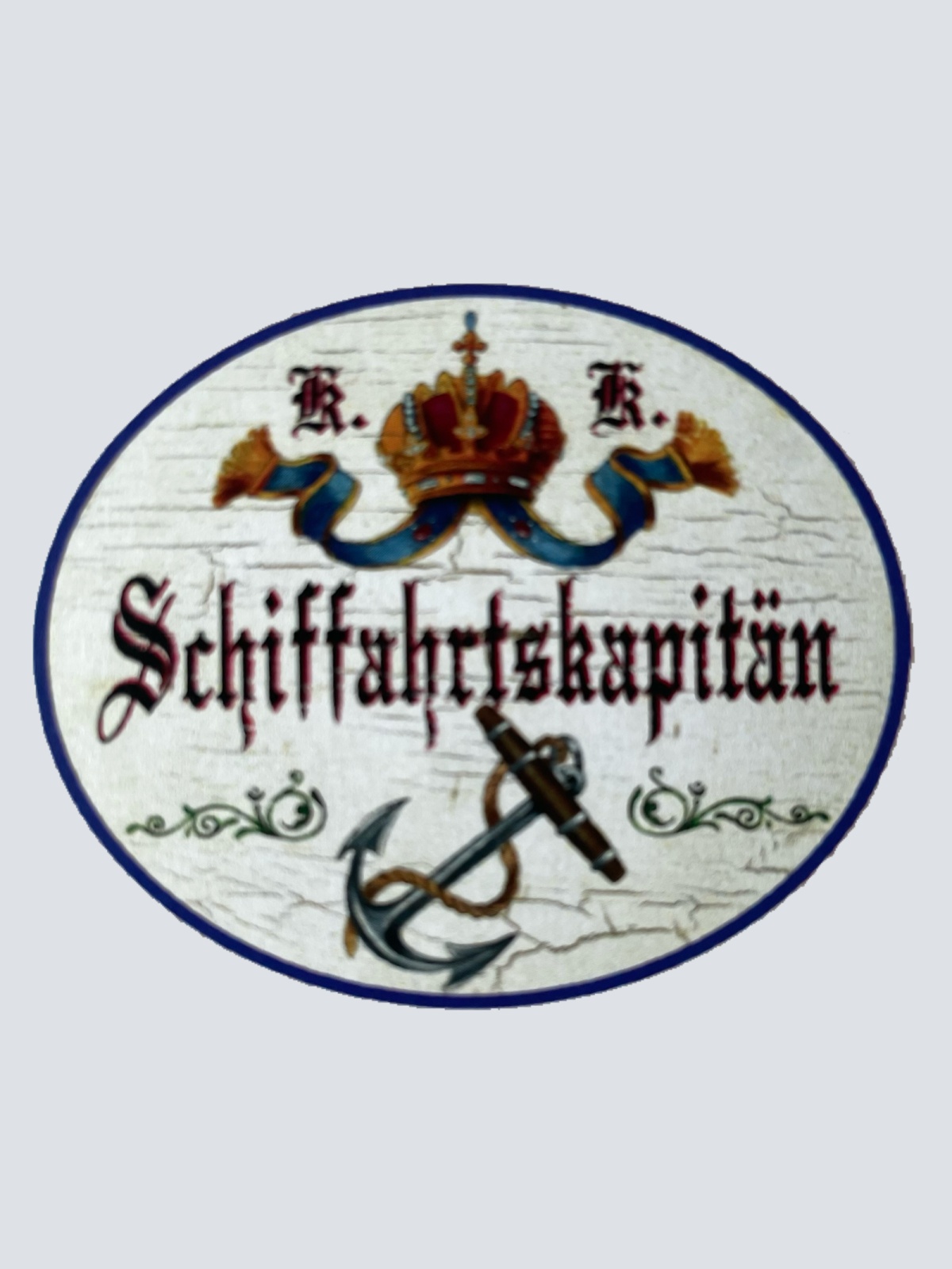 KuK Nostalgie Holzschild Schiffahrtskapitän Schiff Kapitän Anker Schild