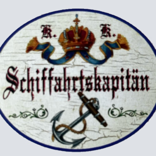 KuK Nostalgie Holzschild Schiffahrtskapitän Schiff Kapitän Anker Schild