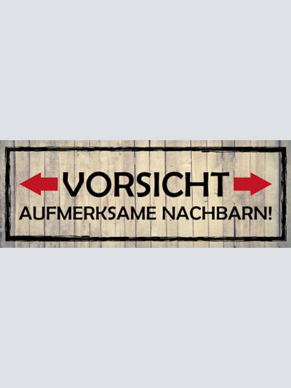 Schild vorsicht aufmerksame nachbarn achtung neugier haus 27x10 blech od.holz