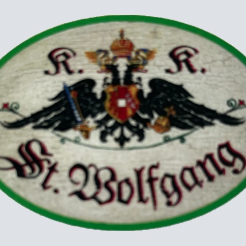 KuK Nostalgie Holzschild St. Wolfgang Ort Salzburg Österreich Schild