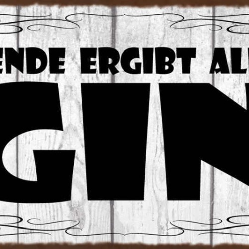 Schild Und Am Ende Ergibt Alles Einen Gin Alkohol Sinn 27x10 Blech od.Holz