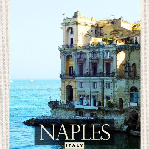 Schild Naples Italy Neapel Italien Palazzo DonnAnna 12x18 20x30 30x40 Blech/Holz