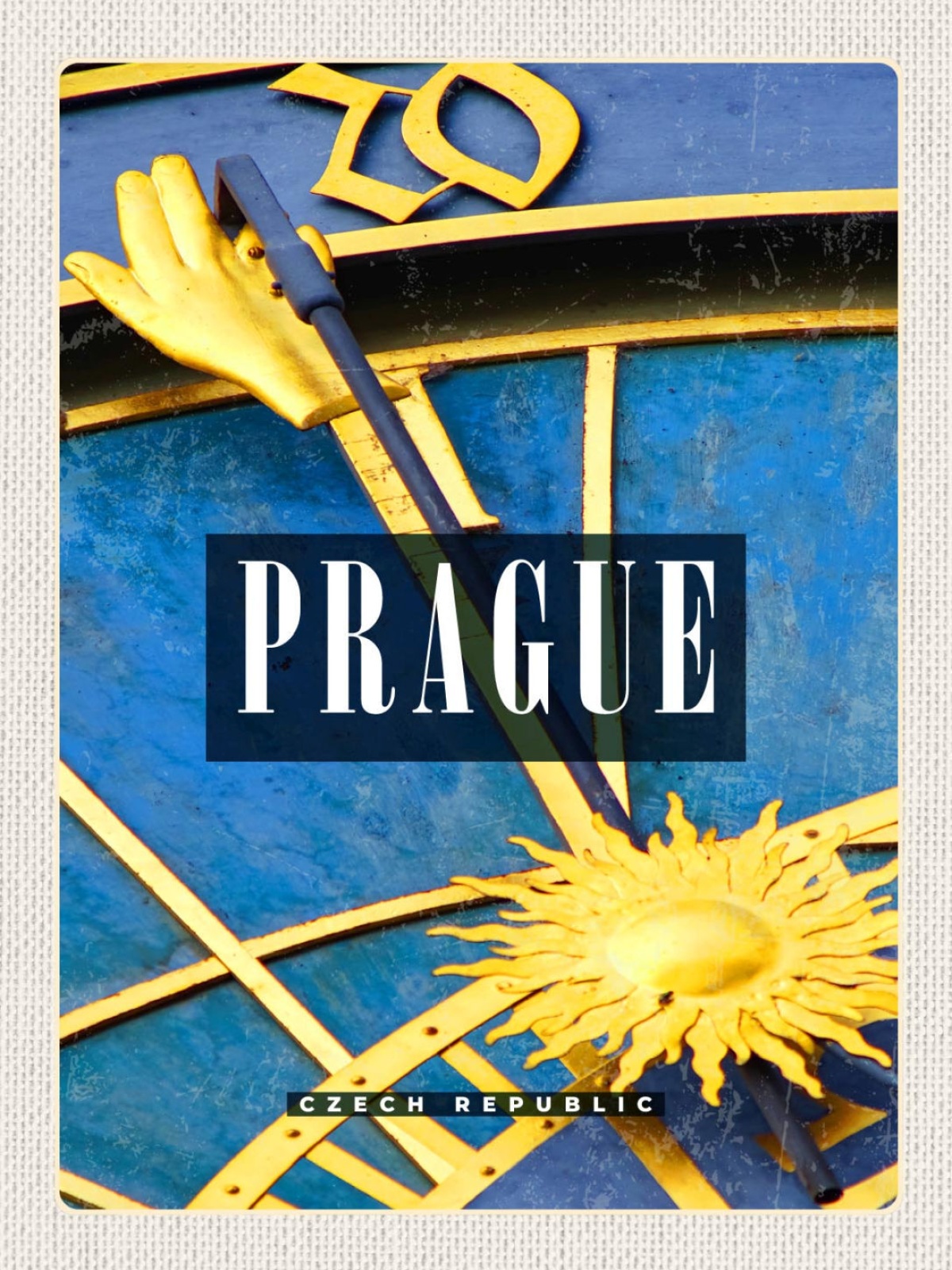 Schild Prague Czech Rep Prag Tschechien Rathaus Uhr 12x18 20x30 30x40 Blech/Holz