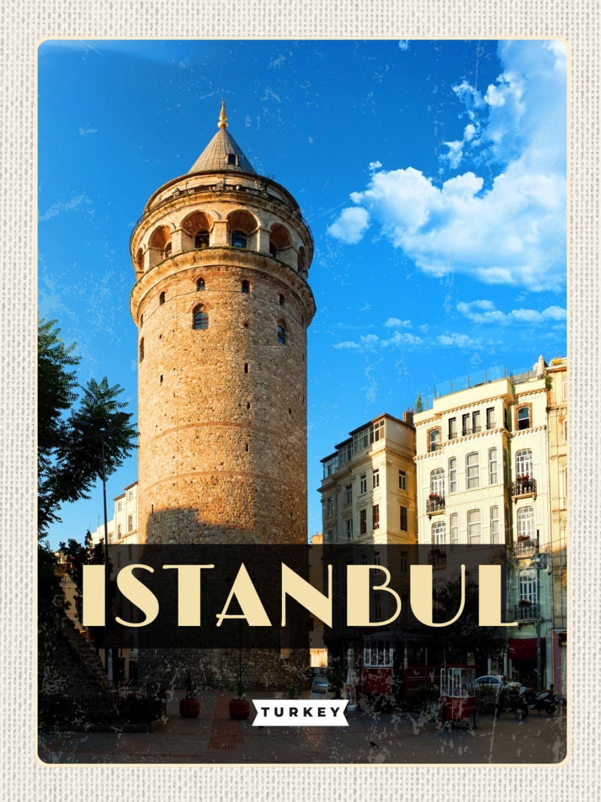 Schild Istanbul Turkey Türkei Galataturm 12x18 20x30 30x40 Blech od. Holz