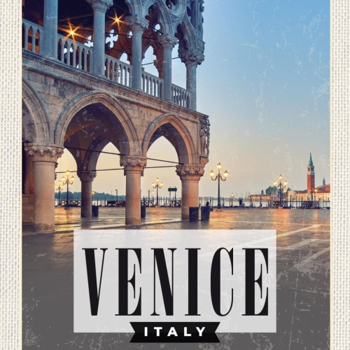 Schild Venice Italy Venedig Italien Dogenpalast Stadt 12x18 20x30 Blech/Holz