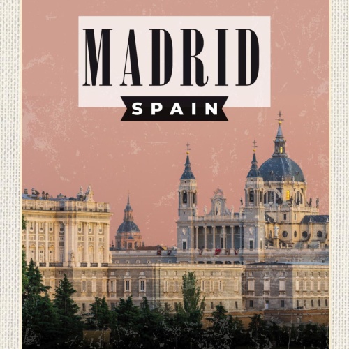 Schild Madrid Spain Spanien Almudena Kathedrale 12x18 20x30 30x40 Blech od. Holz