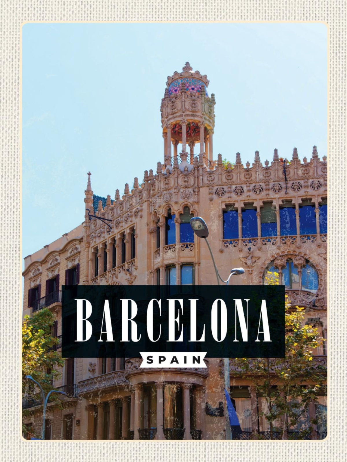 Schild Barcelona Spain Spanien Casa Lleó Morera 12x18 20x30 30x40 Blech/Holz