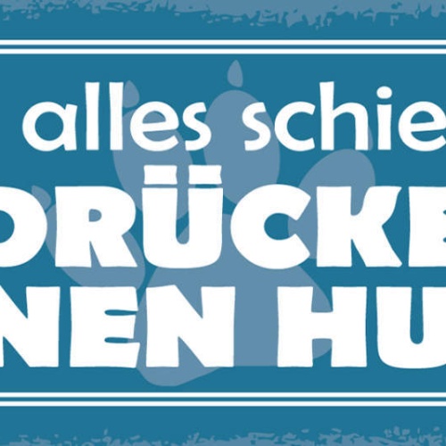 Schild Wenn Alles Schief Geht Drücke Deinen Hund Hunde Tier 27x10 Blech od.Holz