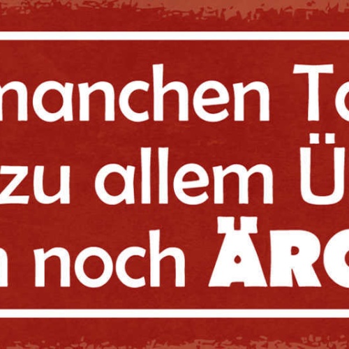 Schild An Manchen Tagen Gibt Es Zu Allen Überfluss Auch Noch Ärger 27x10