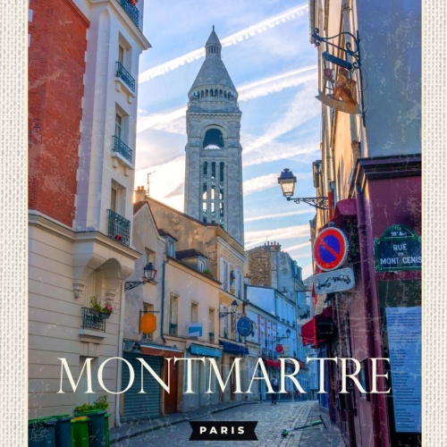 Schild Montmartre Paris Frankreich Gasse 12x18 20x30 30x40 Blech od. Holz
