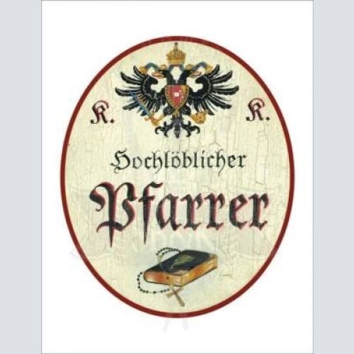 Kuk nostalgie holzschild - hochlöblicher pfarrer - bibel th
