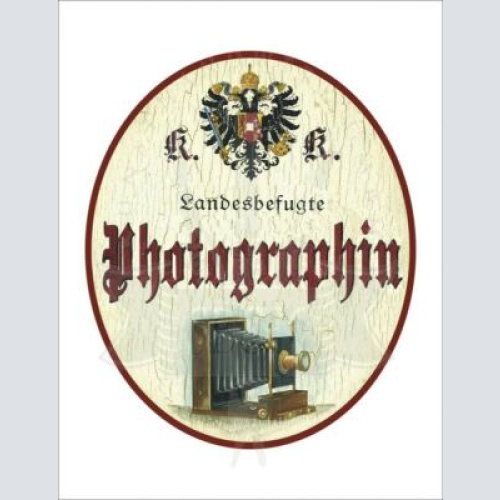 Kuk nostalgie holzschild - landesbefugte photographin -fotoapparat fotokamera th
