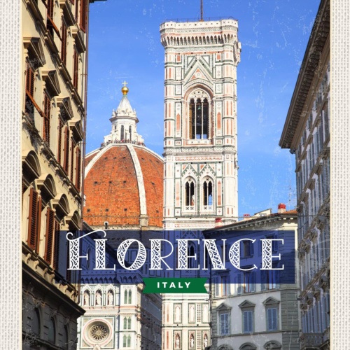 Schild Florence Italy Florenz Italien Dom Turm 12x18 20x30 30x40 Blech od. Holz