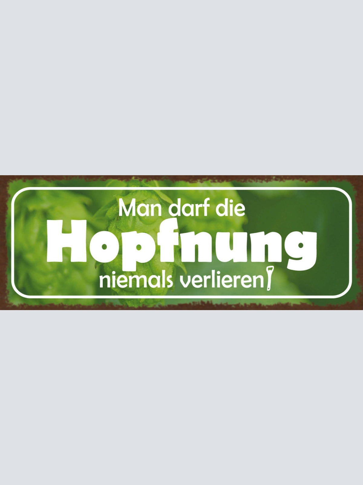 Schild Man Darf Die Hopfnung Nicht Verlieren Bier Alkohol 27x10 Blech od.Holz
