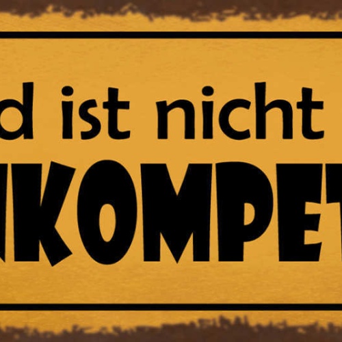 Schild Geduld Ist Nicht Meine Kernkompetenz Ungeduld Geduldig 27x10Blech od.Holz