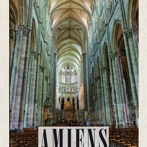Schild Amiens France Frankreich Kathedrale 12x18 20x30 30x40 Blech od. Holz