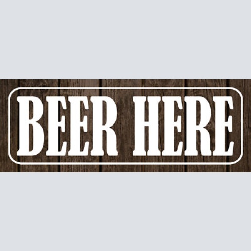 Schild beer here bier hier alkohol bar lokal wirt ausschank 27x10 blech od.holz