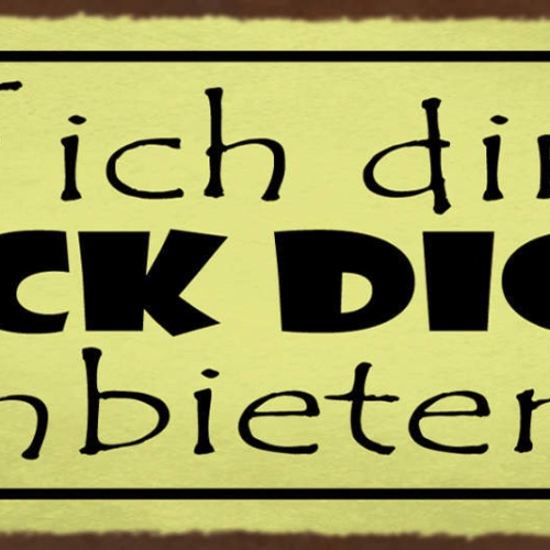 Schild Darf Ich Dir Das Fick Dich Anbieten Beschimpfung 27x10 Blech od.Holz