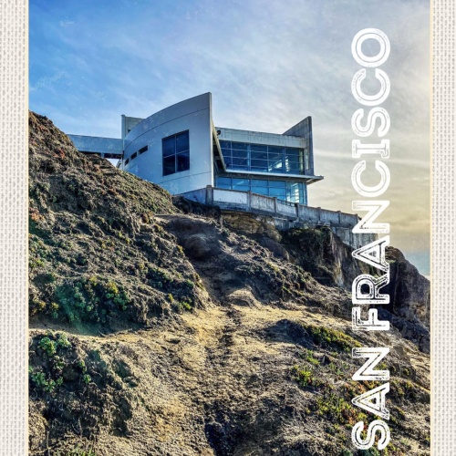 Schild San Francisco Cliff House Berg Gebäude USA 12x18 20x30 30x40 Blech/Holz