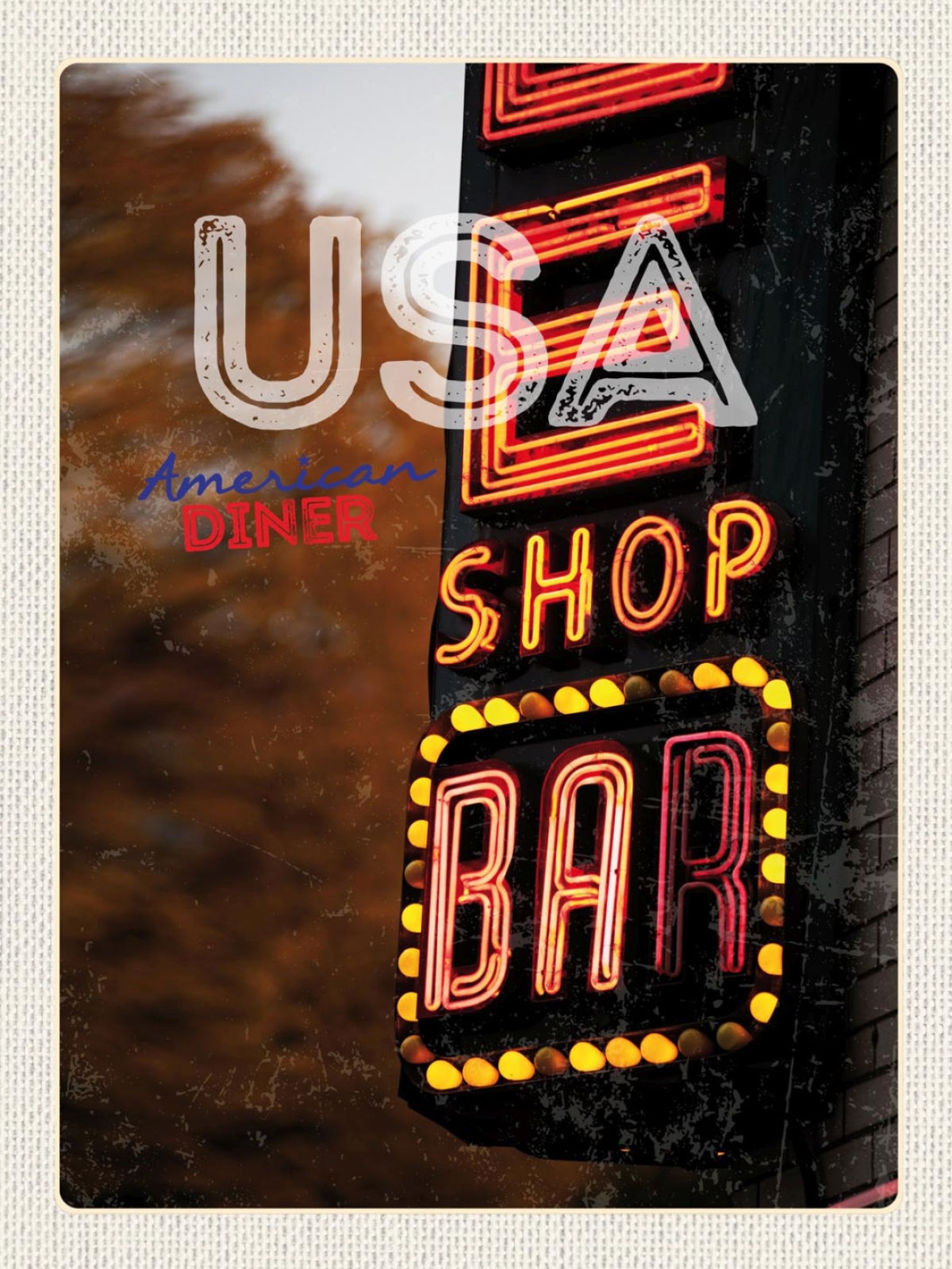 Schild USA American Diner Shop Bar Geschäft Amerika 12x18 20x30 30x40 Blech/Holz