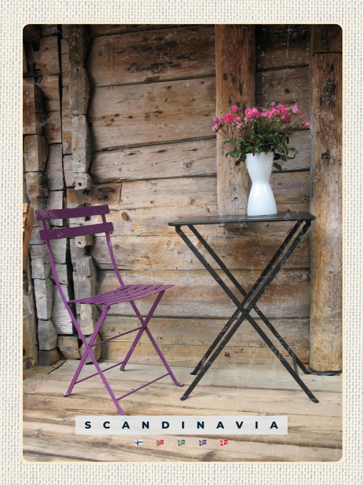 Schild Scandinavia Skandinavien Garten Sessel Tisch 12x18 20x30 30x40 Blech/Holz